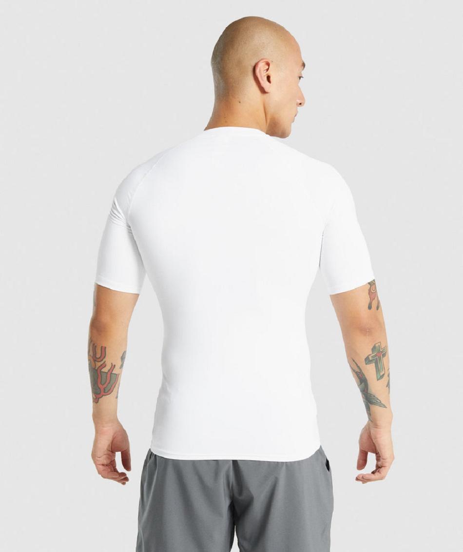 T Shirts Gymshark Element Baselayer Hombre Blancas | CO 3289ZUT